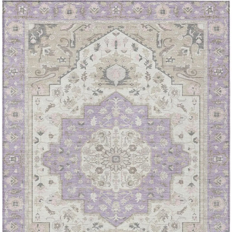 10' X 14' Lavender And Orange Oriental Washable Indoor Outdoor Area Rug Homeroots Outdoor