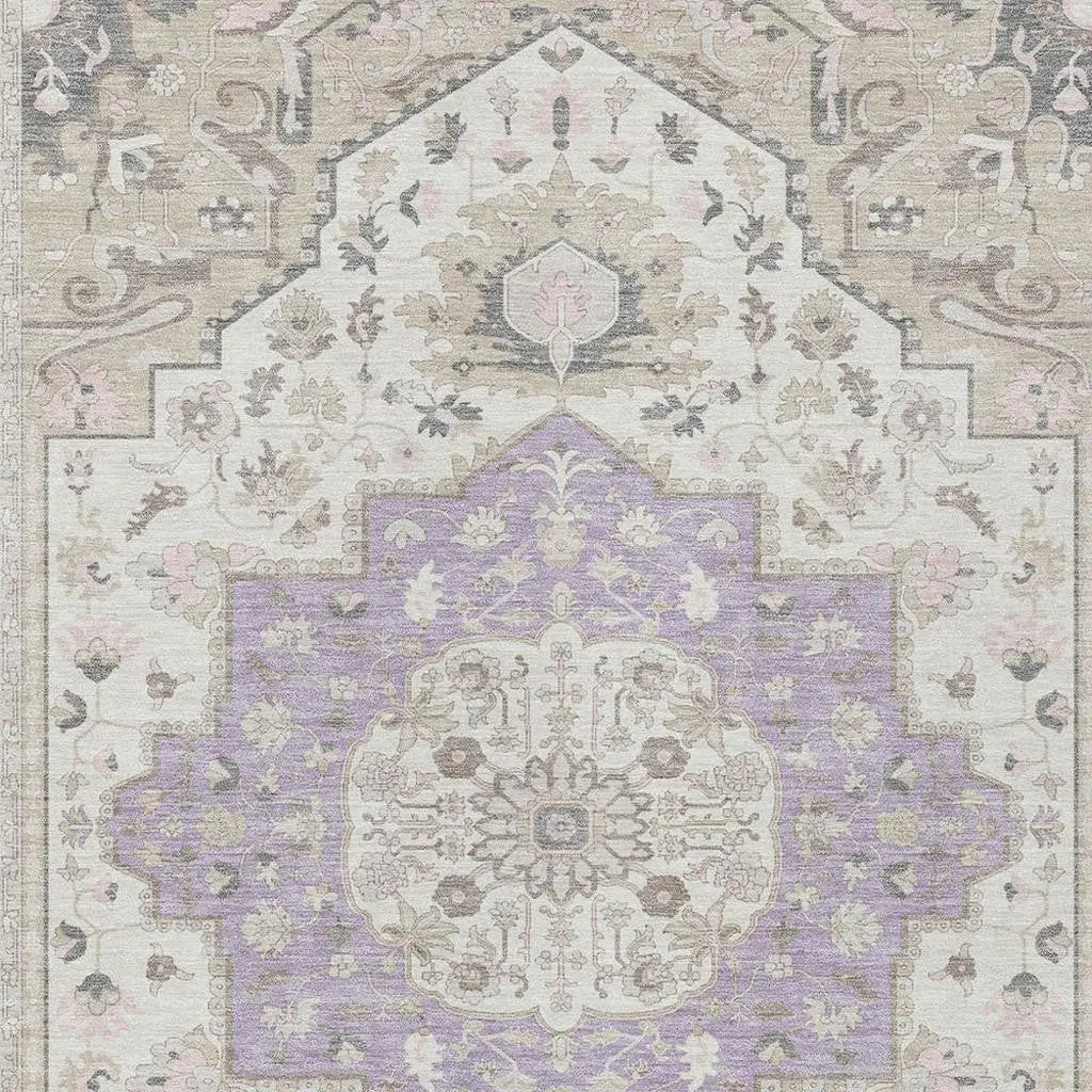 10' X 14' Lavender And Orange Oriental Washable Indoor Outdoor Area Rug Homeroots Outdoor