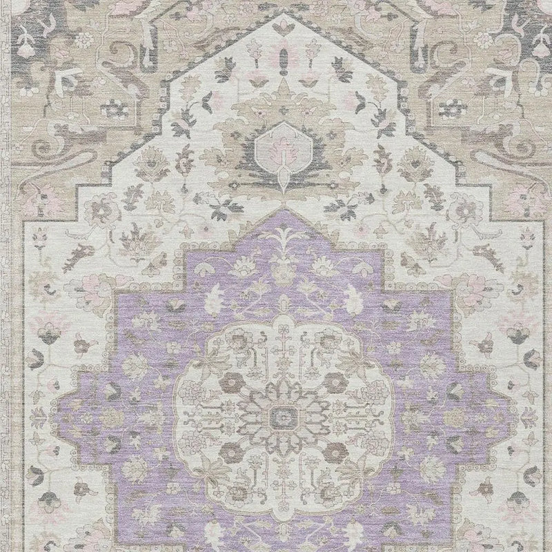 10' X 14' Lavender And Orange Oriental Washable Indoor Outdoor Area Rug Homeroots Outdoor