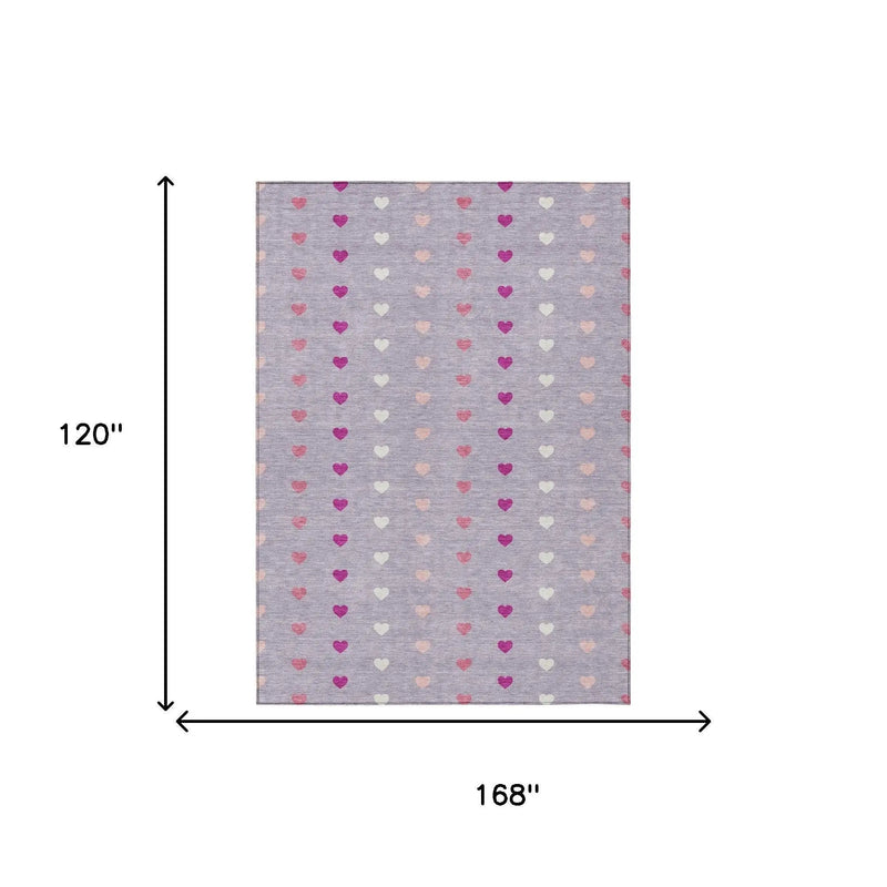 10' X 14' Lavender And Pink Geometric Washable Indoor Outdoor Area Rug Homeroots Outdoor
