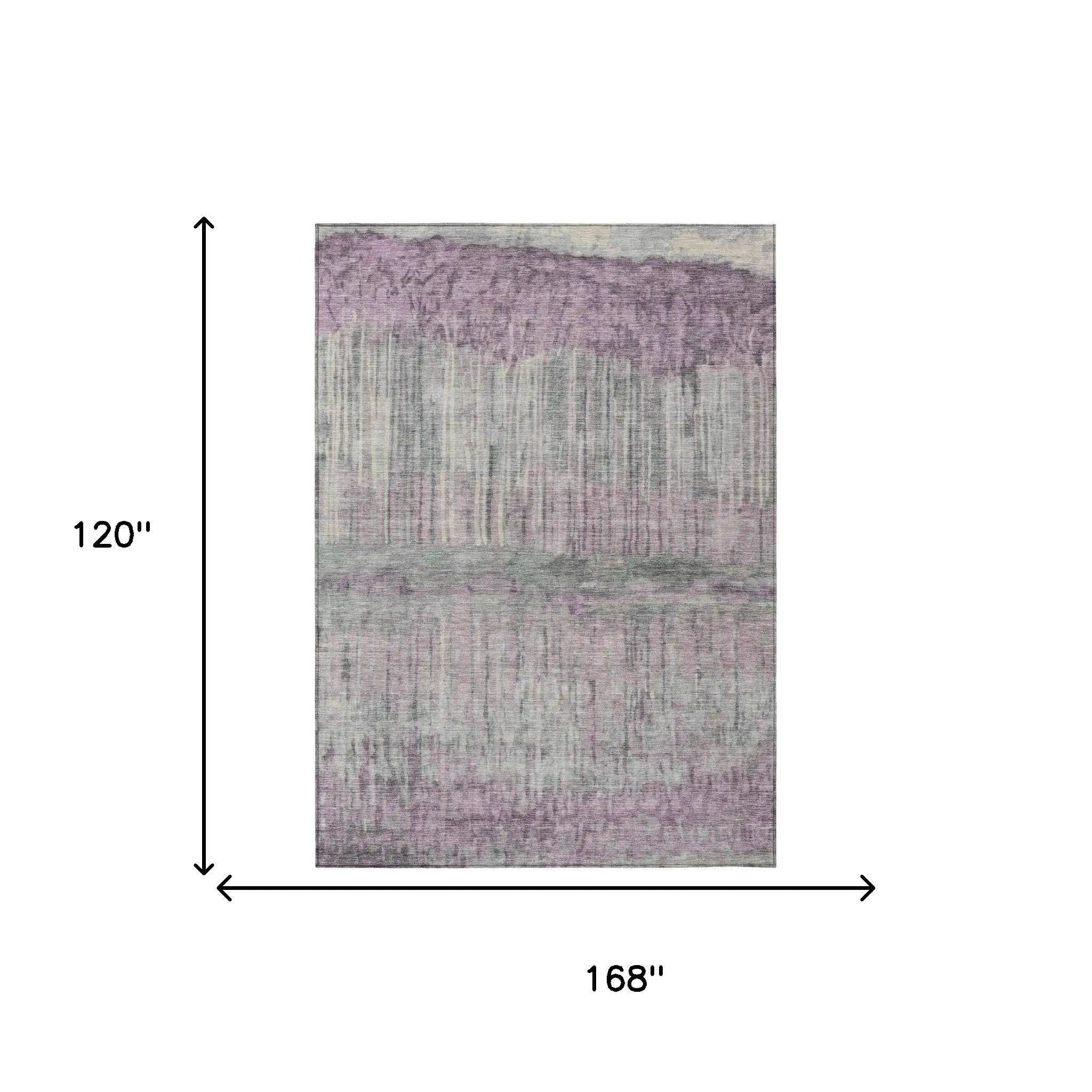 10' X 14' Lavender And Plum Abstract Washable Indoor Outdoor Area Rug Homeroots Outdoor
