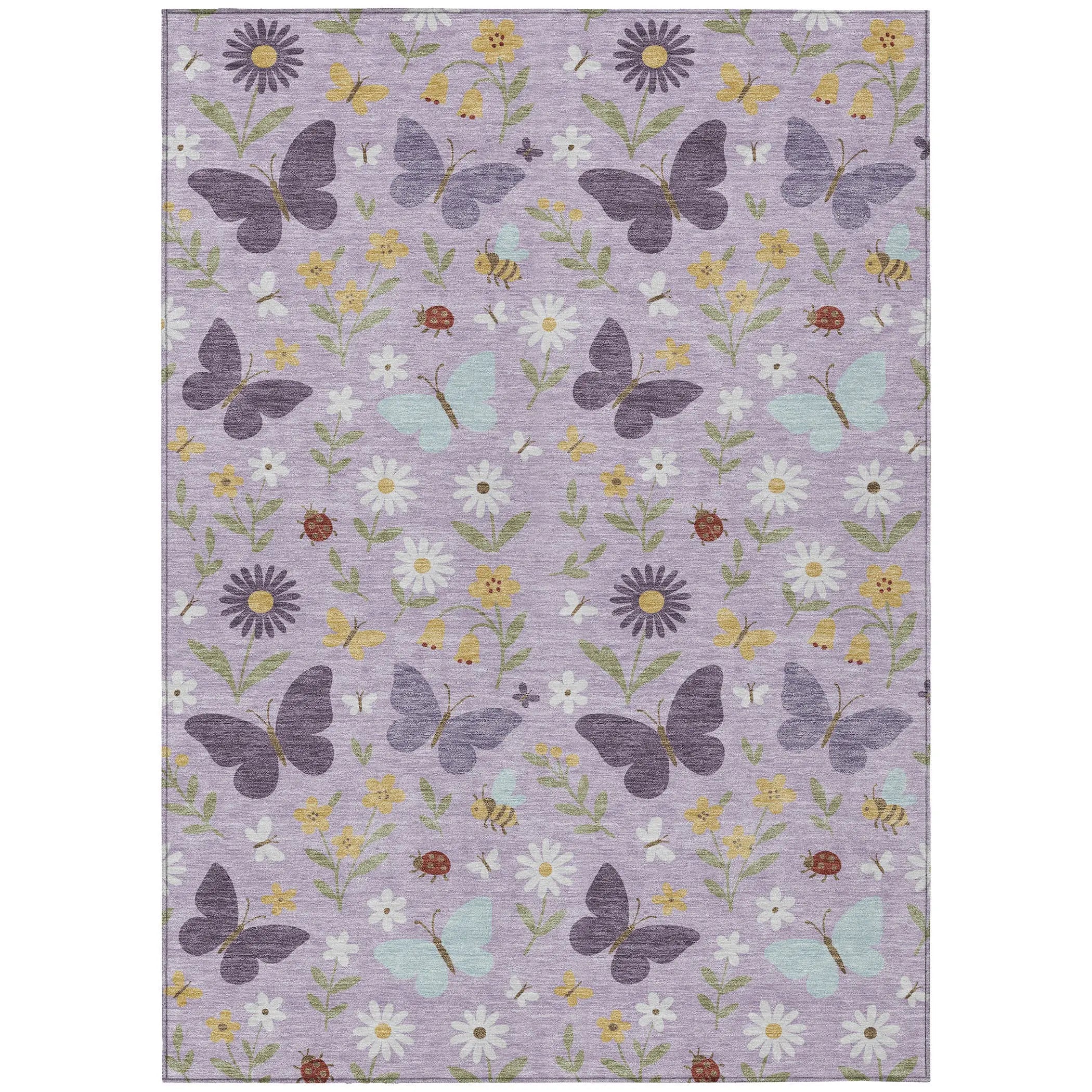10' X 14' Lavender And Purple Abstract Washable Indoor Outdoor Area Rug Homeroots Outdoor