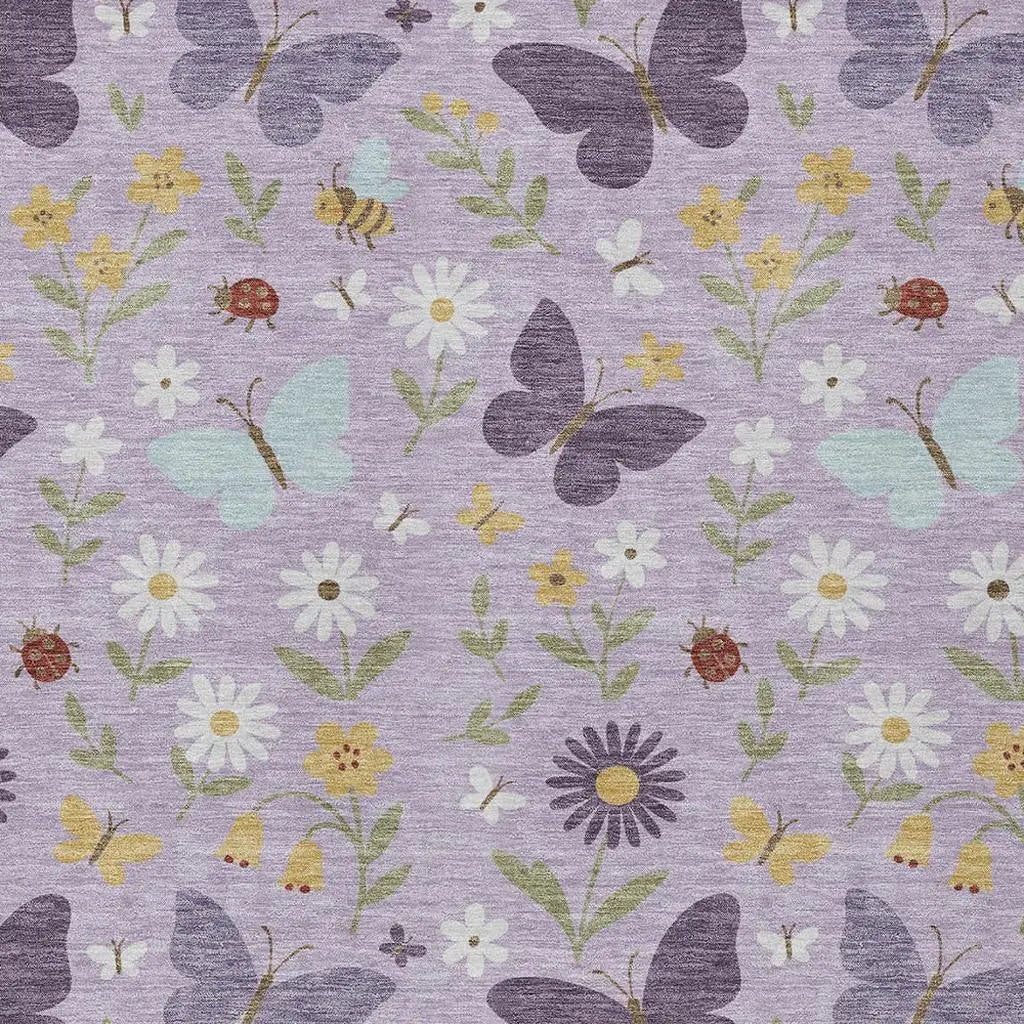 10' X 14' Lavender And Purple Abstract Washable Indoor Outdoor Area Rug Homeroots Outdoor