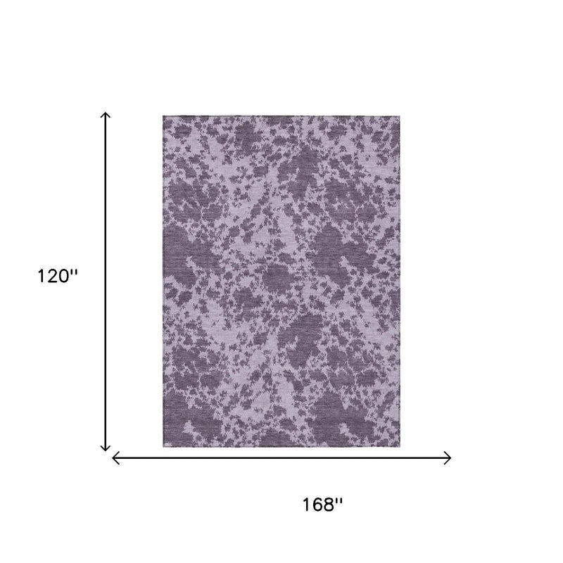 10' X 14' Lavender And Purple Abstract Washable Indoor Outdoor Area Rug Homeroots Outdoor