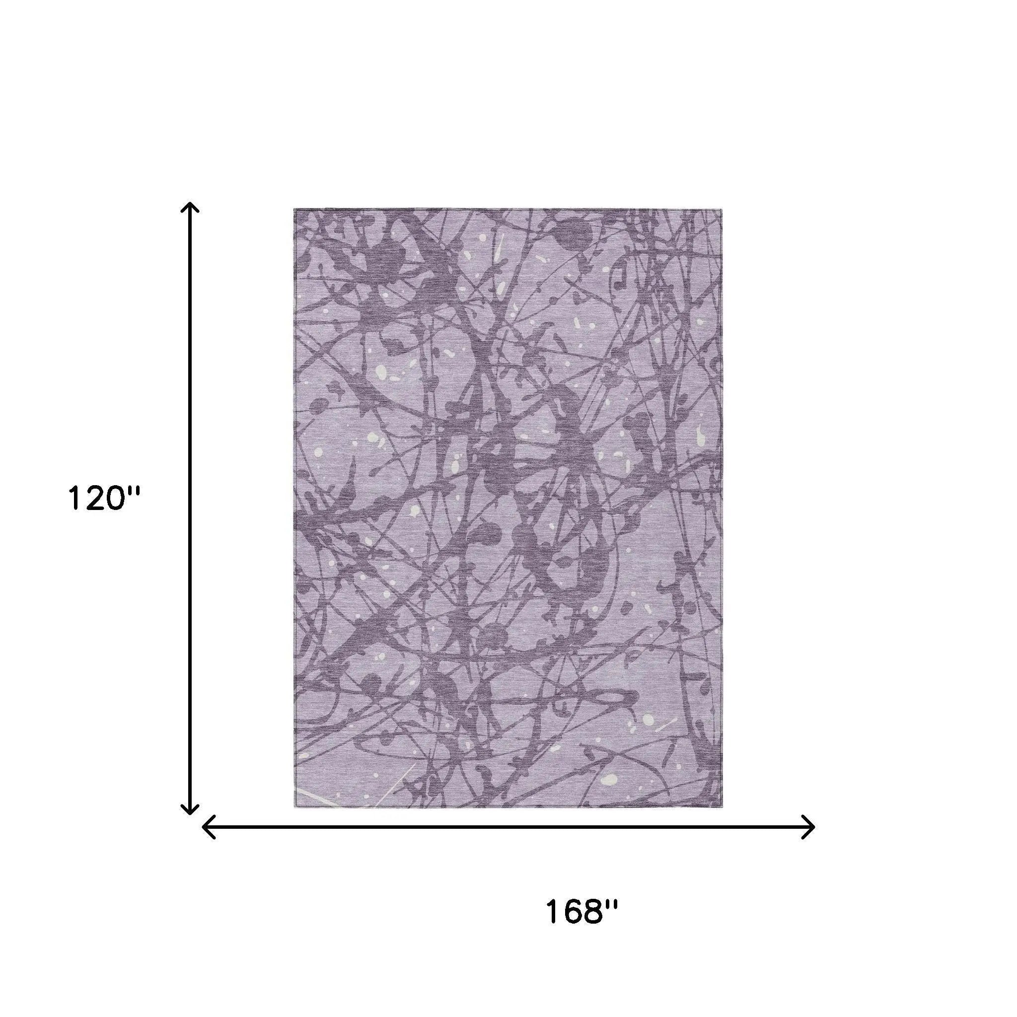 10' X 14' Lavender And Purple Abstract Washable Indoor Outdoor Area Rug Homeroots Outdoor