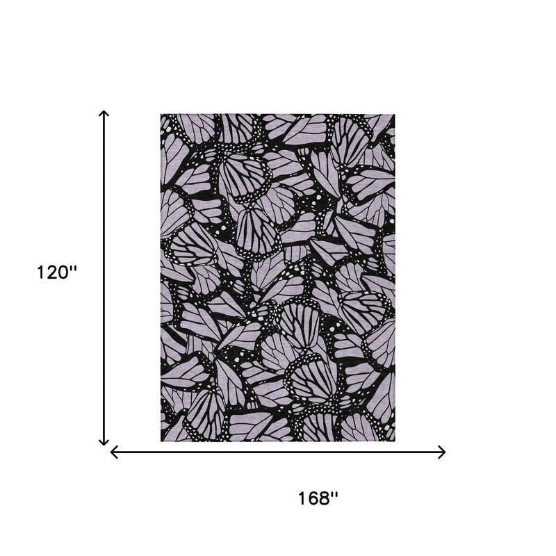 10' X 14' Lavender And Purple Animal Print Washable Indoor Outdoor Area Rug Homeroots Outdoor