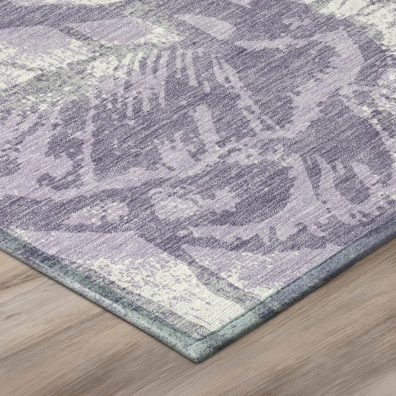 10' X 14' Lavender And Purple Floral Washable Indoor Outdoor Area Rug Homeroots Outdoor