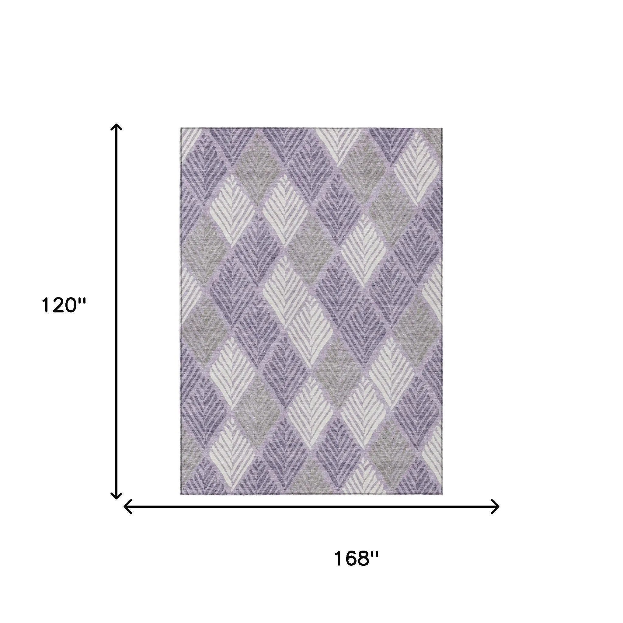 10' X 14' Lavender And Purple Geometric Washable Indoor Outdoor Area Rug Homeroots Outdoor