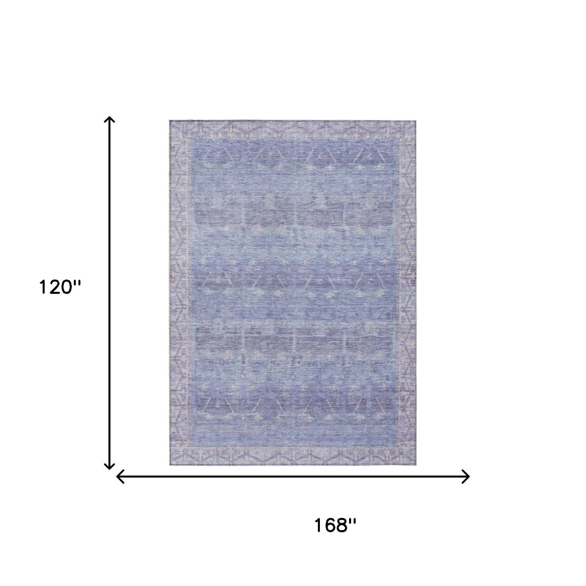 10' X 14' Lavender And Purple Tribal Washable Indoor Outdoor Area Rug Homeroots Outdoor