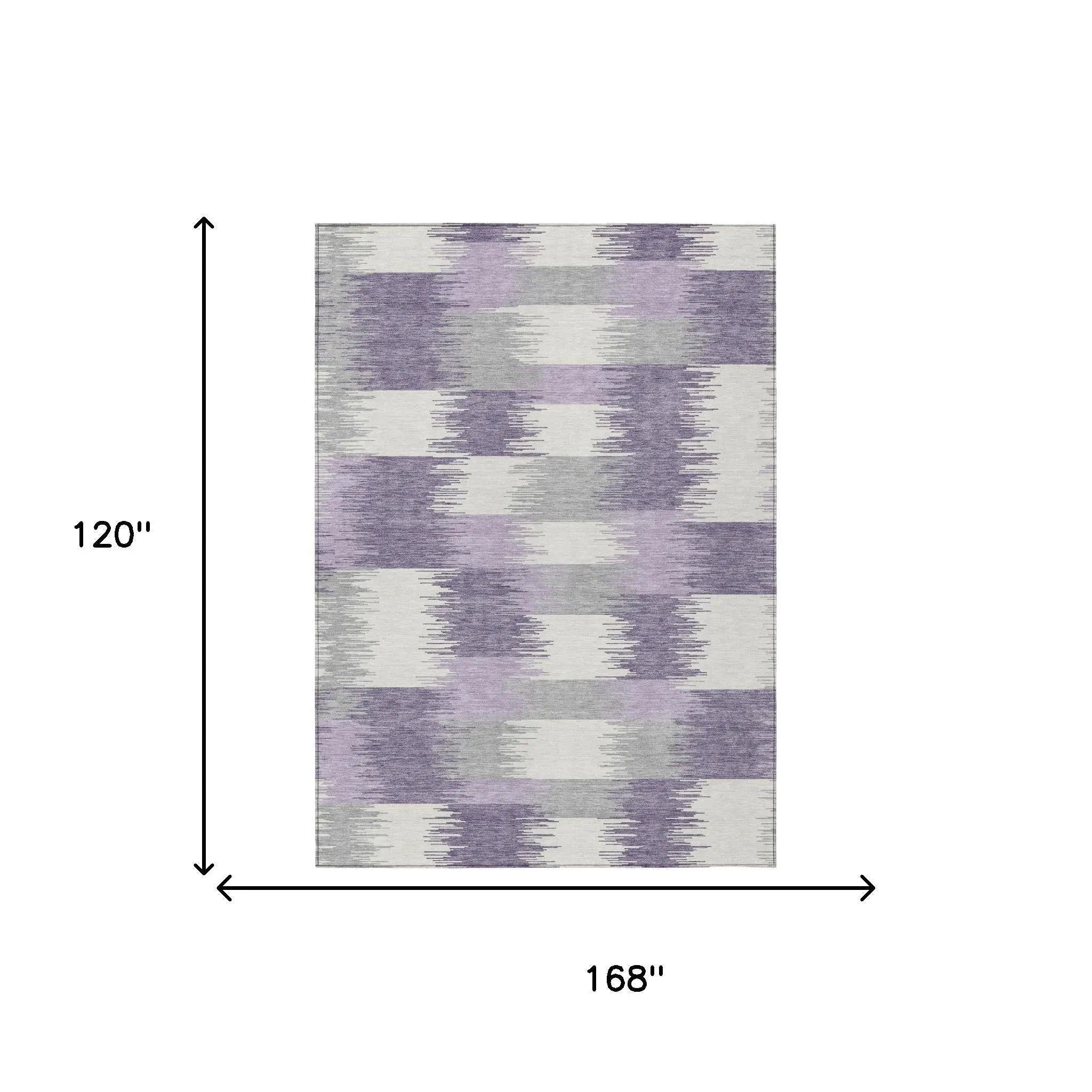 10' X 14' Lilac And Purple Geometric Washable Indoor Outdoor Area Rug Homeroots Outdoor