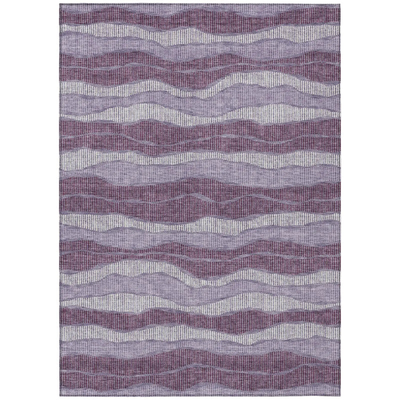 10' X 14' Lilac And Purple Striped Washable Indoor Outdoor Area Rug Homeroots Outdoor