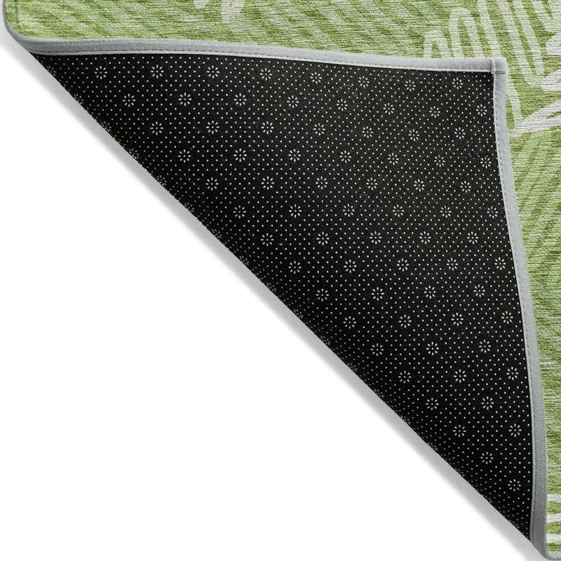 10' X 14' Lime Green And Ivory Floral Washable Indoor Outdoor Area Rug Homeroots Outdoor