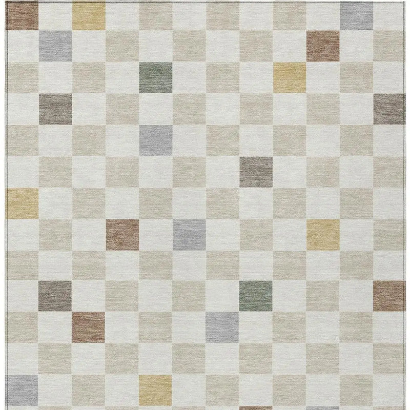 10' X 14' Linen And Black Geometric Washable Indoor Outdoor Area Rug Homeroots Outdoor