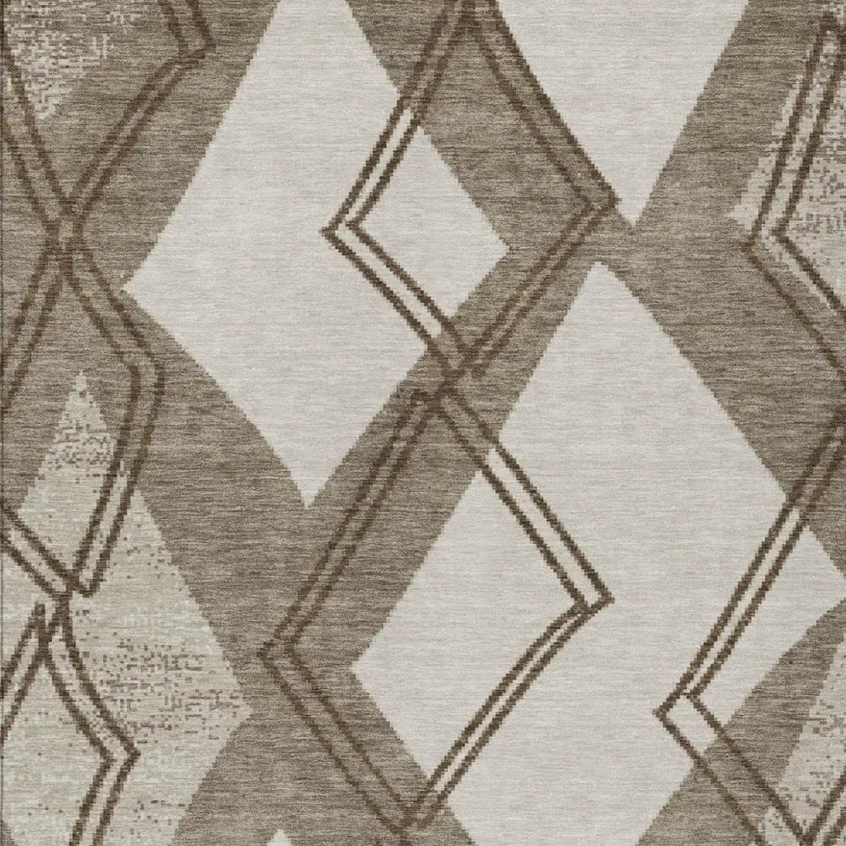 10' X 14' Linen And Ivory Geometric Washable Indoor Outdoor Area Rug Homeroots Outdoor
