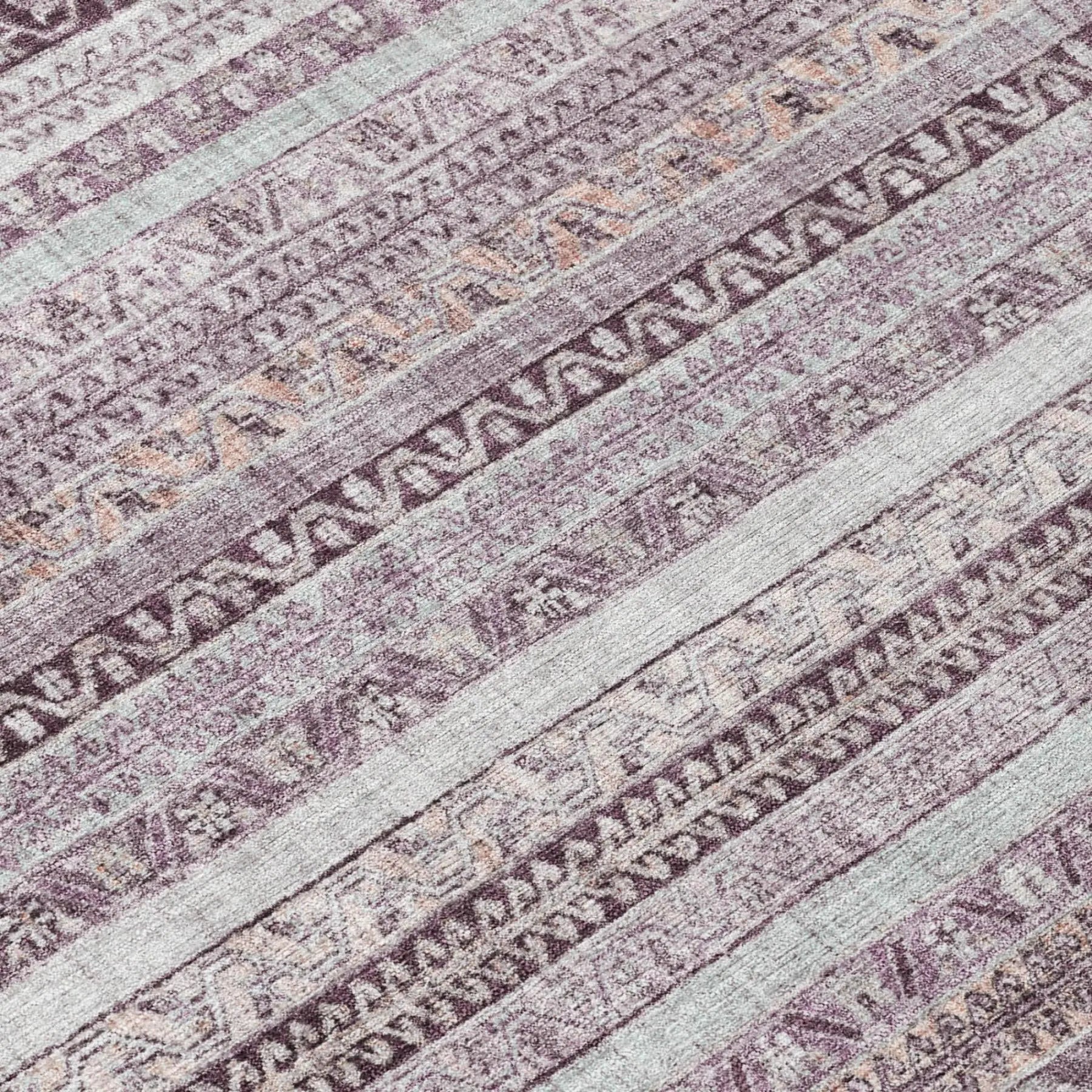 10' X 14' Mauve And Pink Striped Washable Indoor Outdoor Area Rug Homeroots Outdoor