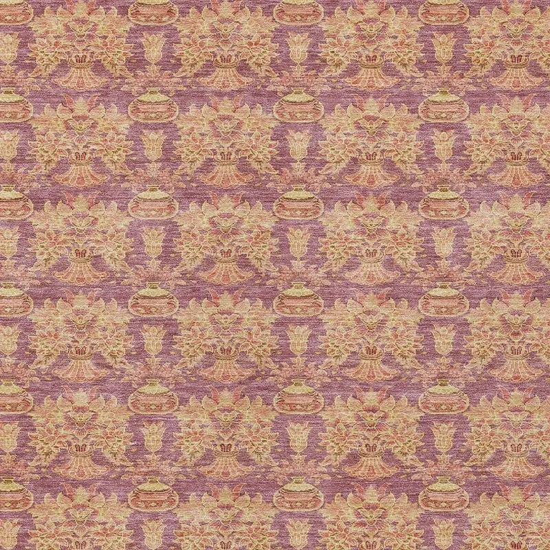 10' X 14' Mauve And Taupe Floral Washable Indoor Outdoor Area Rug Homeroots Outdoor