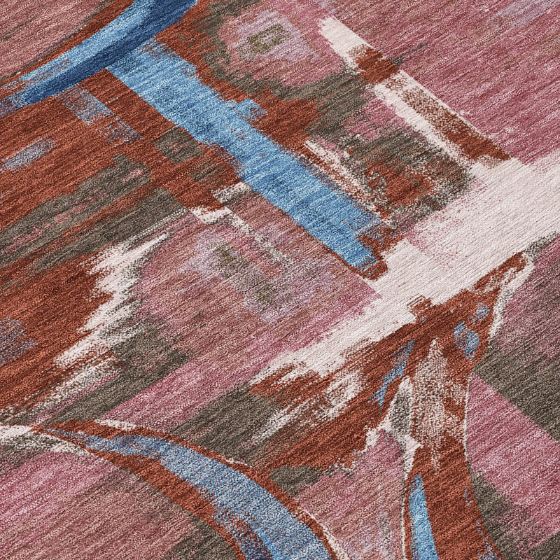 10' X 14' Merlot And Red Abstract Washable Indoor Outdoor Area Rug Homeroots Outdoor