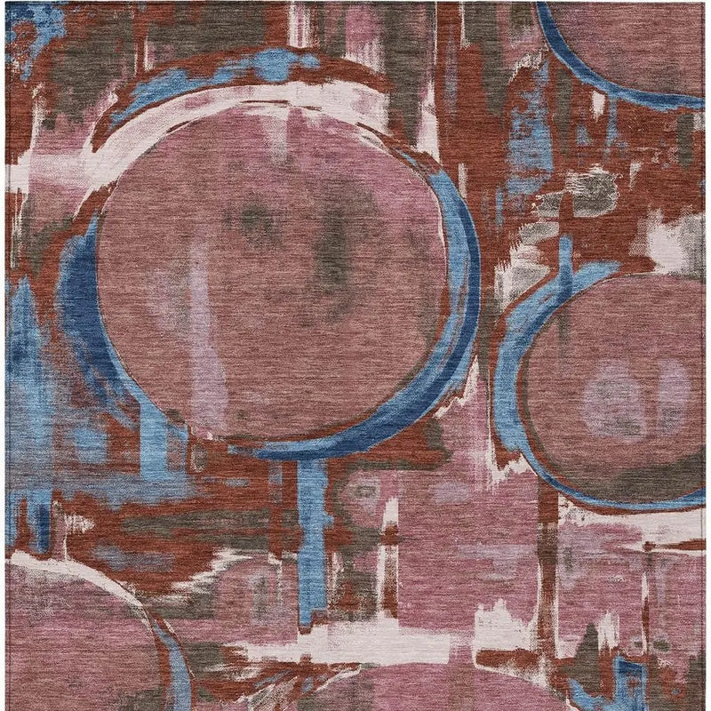 10' X 14' Merlot And Red Abstract Washable Indoor Outdoor Area Rug Homeroots Outdoor
