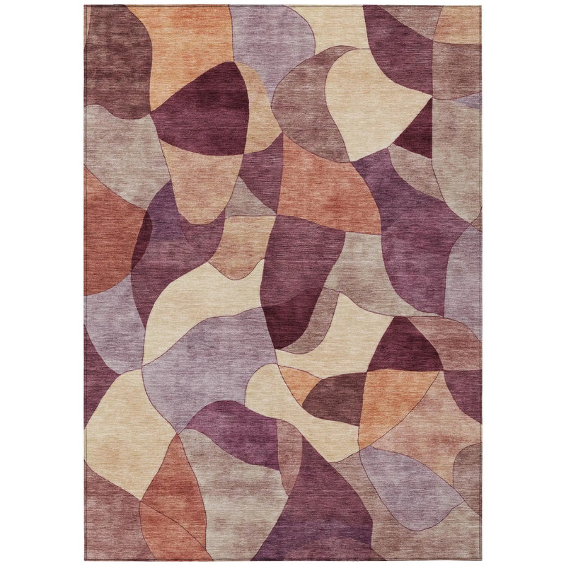 10' X 14' Merlot And Red Abstract Washable Indoor Outdoor Area Rug Homeroots Outdoor