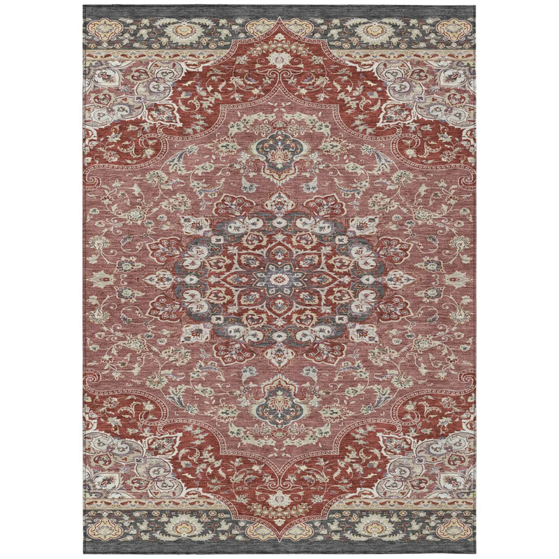10' X 14' Merlot And Red Oriental Washable Indoor Outdoor Area Rug Homeroots Outdoor