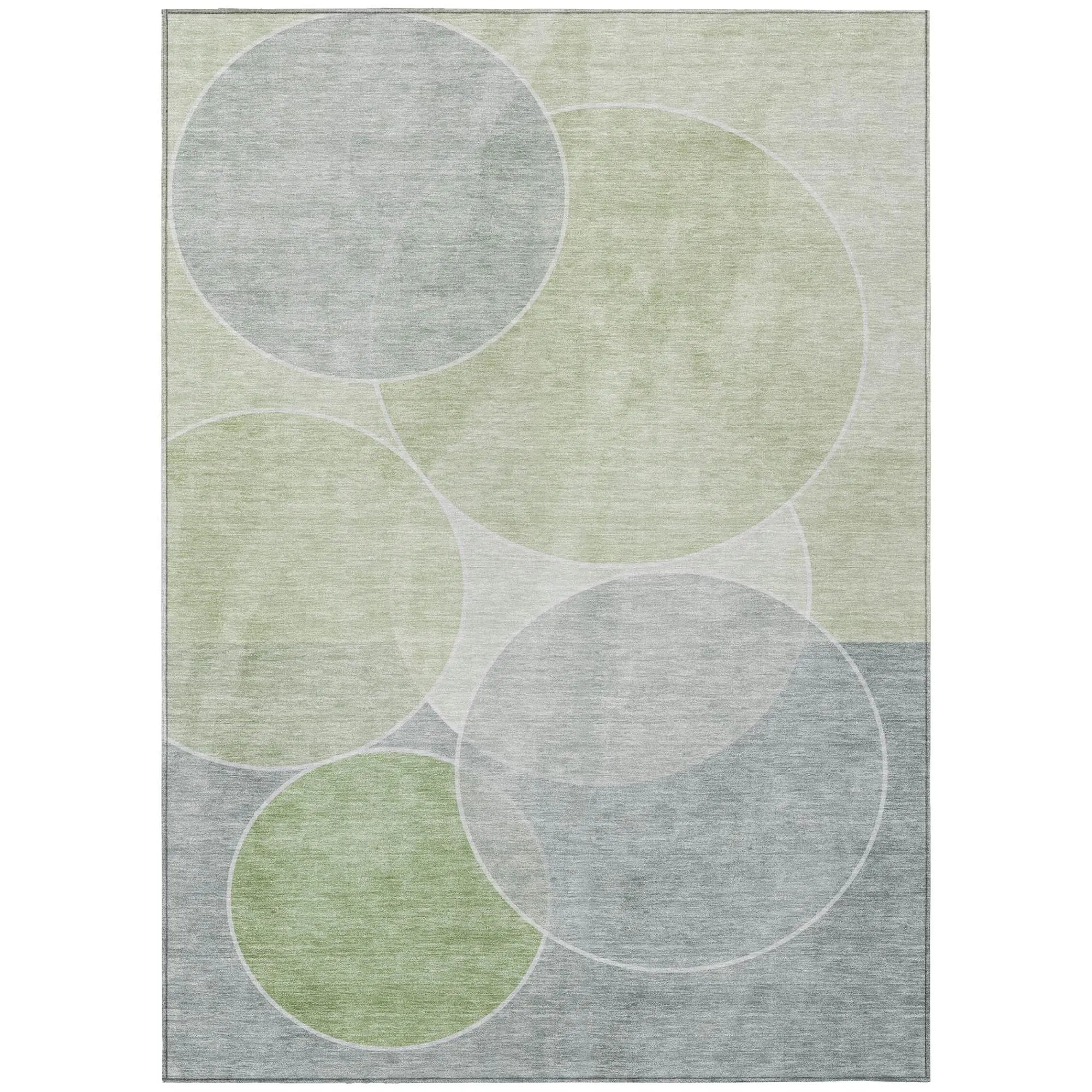 10' X 14' Mint Green And Green Geometric Washable Indoor Outdoor Area Rug Homeroots Outdoor