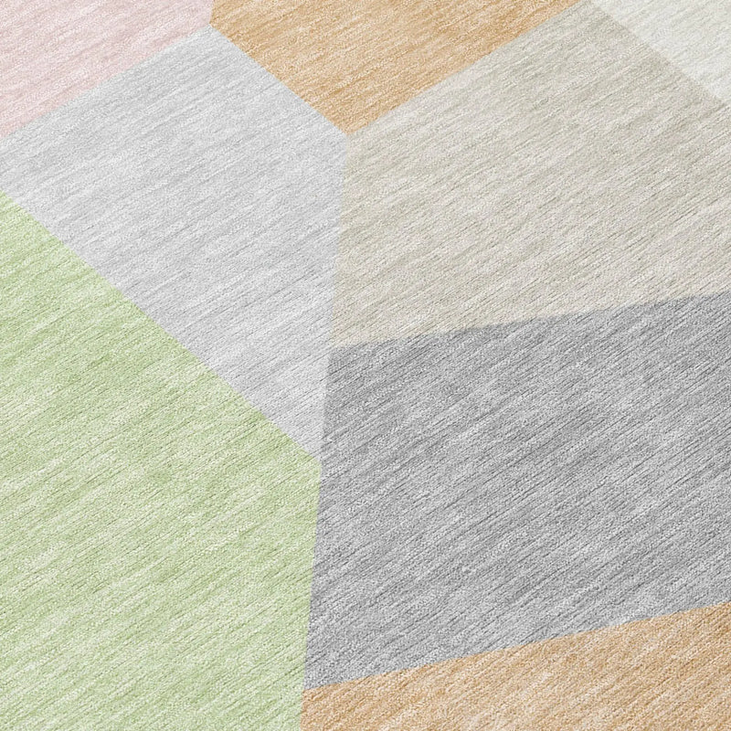 10' X 14' Mint Green And Green Geometric Washable Indoor Outdoor Area Rug Homeroots Outdoor