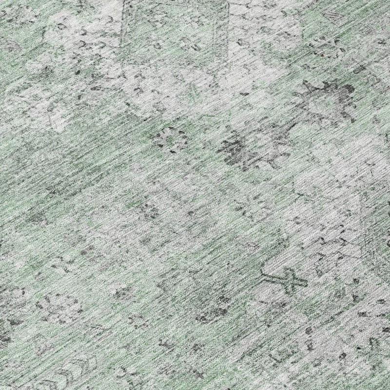 10' X 14' Mint Green And Green Oriental Washable Indoor Outdoor Area Rug Homeroots Outdoor