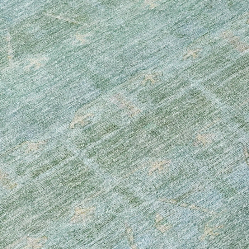 10' X 14' Mint Green And Green Tribal Washable Indoor Outdoor Area Rug Homeroots Outdoor