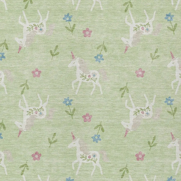 10' X 14' Mint Green And Ivory Floral Washable Indoor Outdoor Area Rug Homeroots Outdoor
