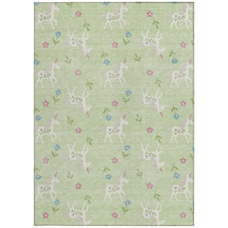 10' X 14' Mint Green And Ivory Floral Washable Indoor Outdoor Area Rug Homeroots Outdoor