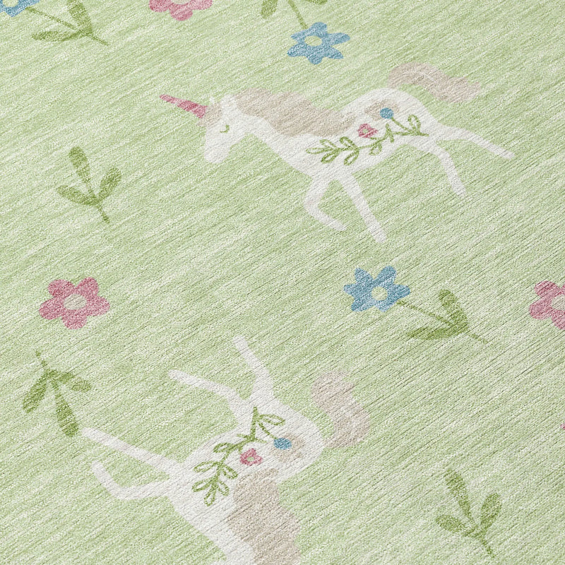 10' X 14' Mint Green And Ivory Floral Washable Indoor Outdoor Area Rug Homeroots Outdoor