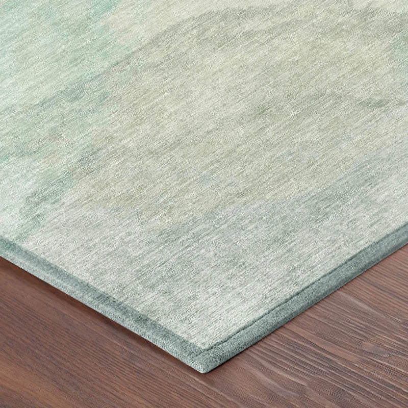 10' X 14' Mint Green And Teal Blue Abstract Washable Indoor Outdoor Area Rug Homeroots Outdoor