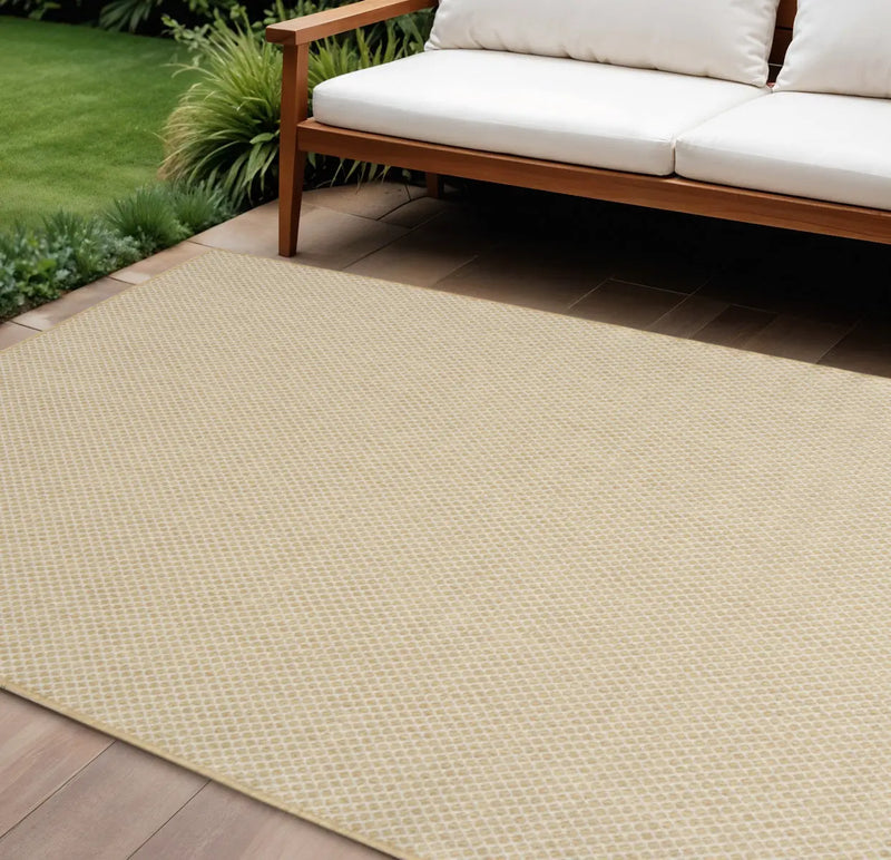 10' X 14' Natural Geometric Indoor Outdoor Area Rug Homeroots Outdoor