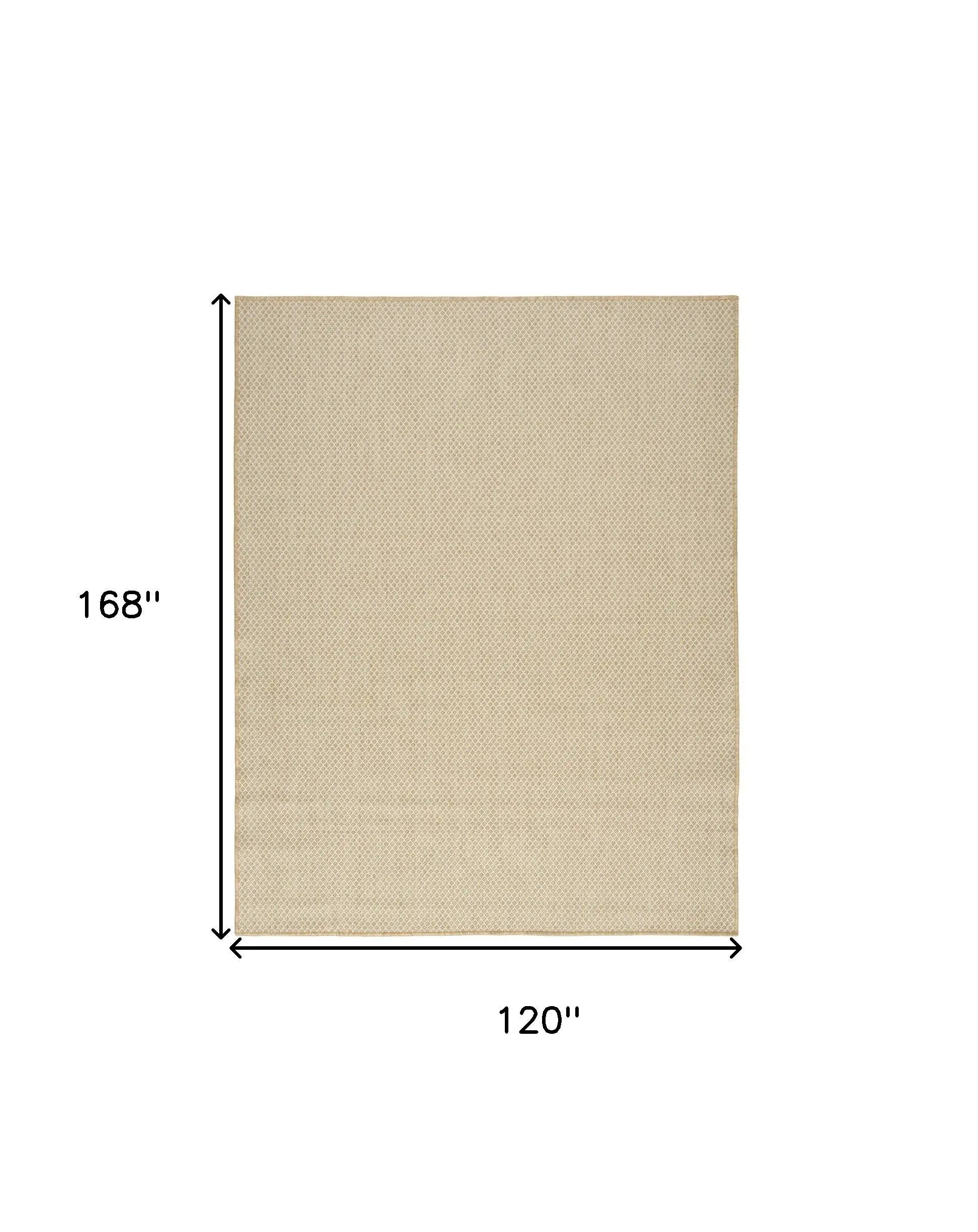 10' X 14' Natural Geometric Indoor Outdoor Area Rug Homeroots Outdoor
