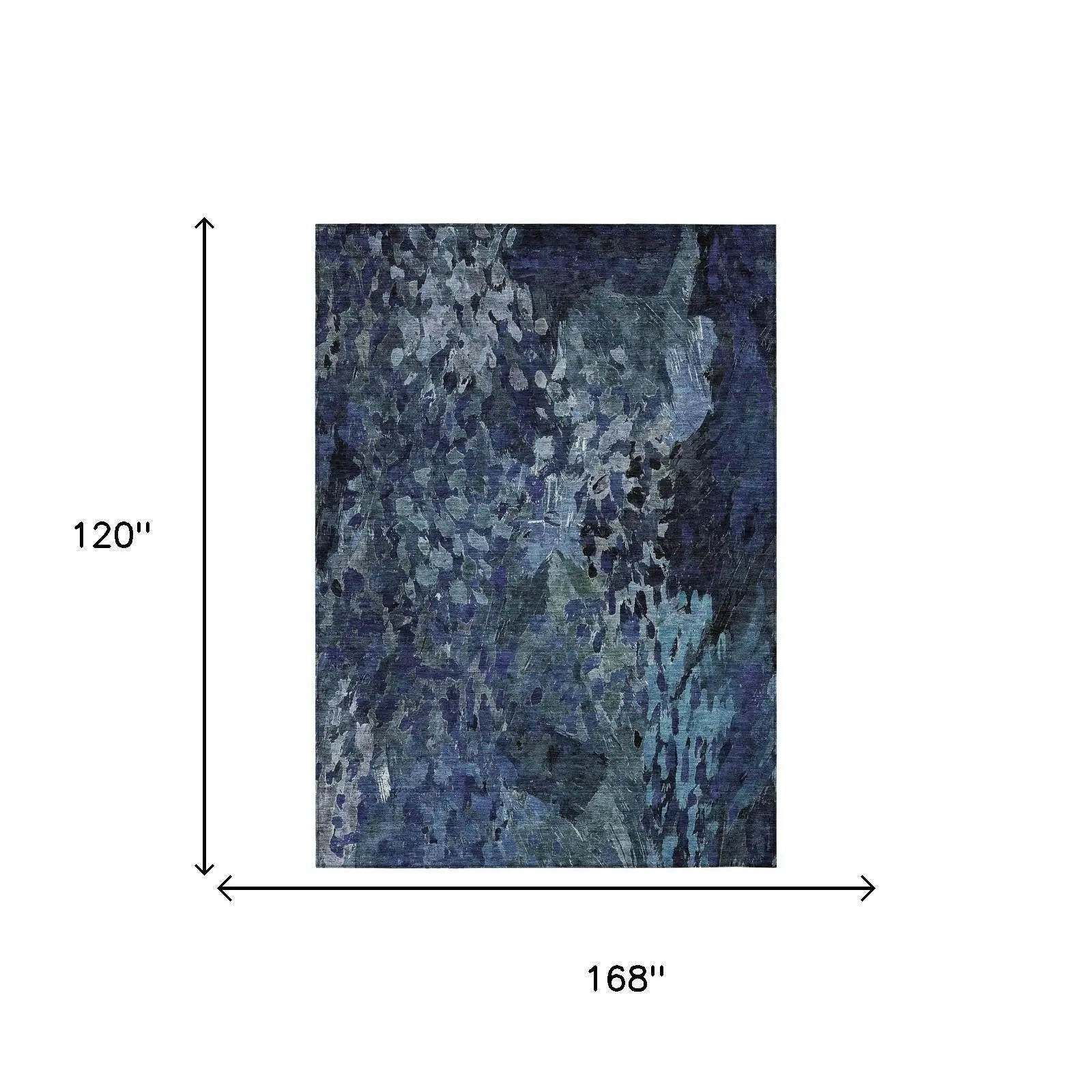10' X 14' Navy Blue And Blue Abstract Washable Indoor Outdoor Area Rug Homeroots Outdoor