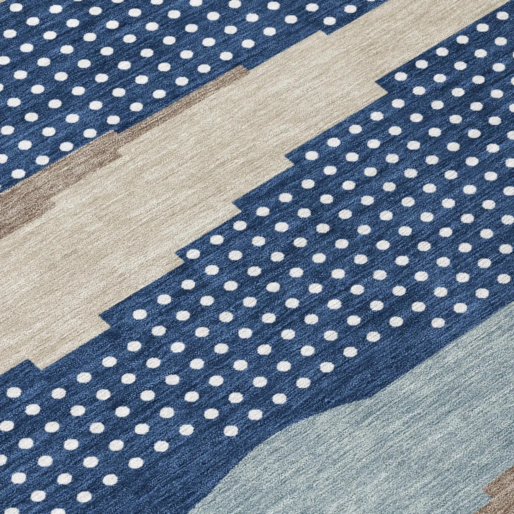 10' X 14' Navy Blue And Blue Abstract Washable Indoor Outdoor Area Rug Homeroots Outdoor