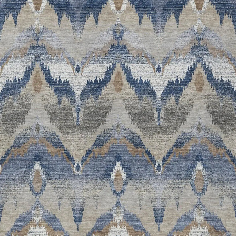 10' X 14' Navy Blue And Blue Abstract Washable Indoor Outdoor Area Rug Homeroots Outdoor