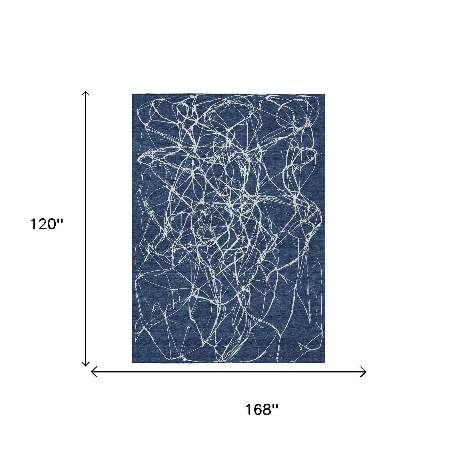 10' X 14' Navy Blue And Blue Abstract Washable Indoor Outdoor Area Rug Homeroots Outdoor