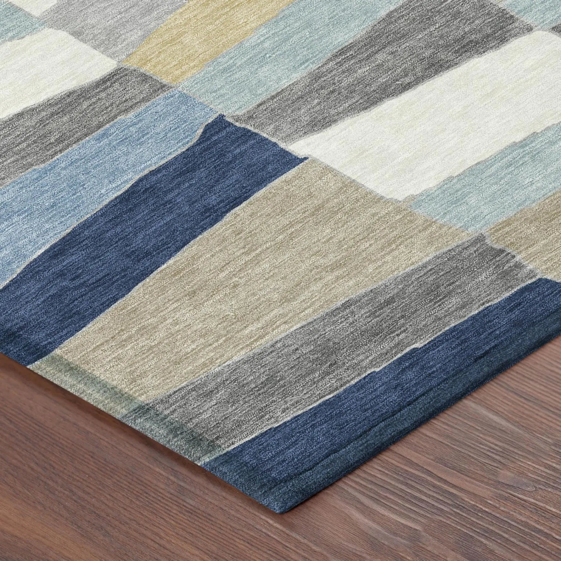 10' X 14' Navy Blue And Blue Geometric Washable Indoor Outdoor Area Rug Homeroots Outdoor
