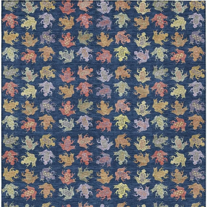 10' X 14' Navy Blue And Blue Geometric Washable Indoor Outdoor Area Rug Homeroots Outdoor