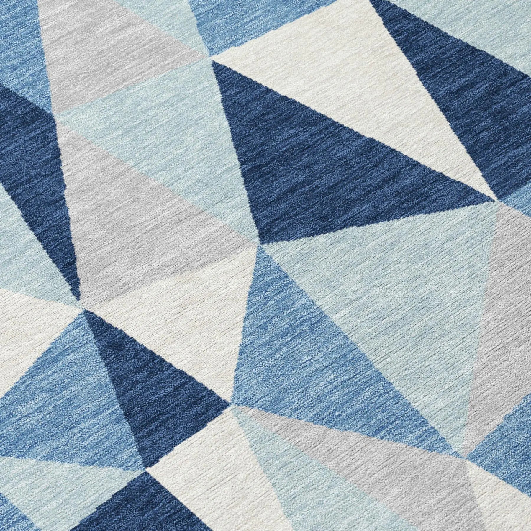 10' X 14' Navy Blue And Blue Geometric Washable Indoor Outdoor Area Rug Homeroots Outdoor