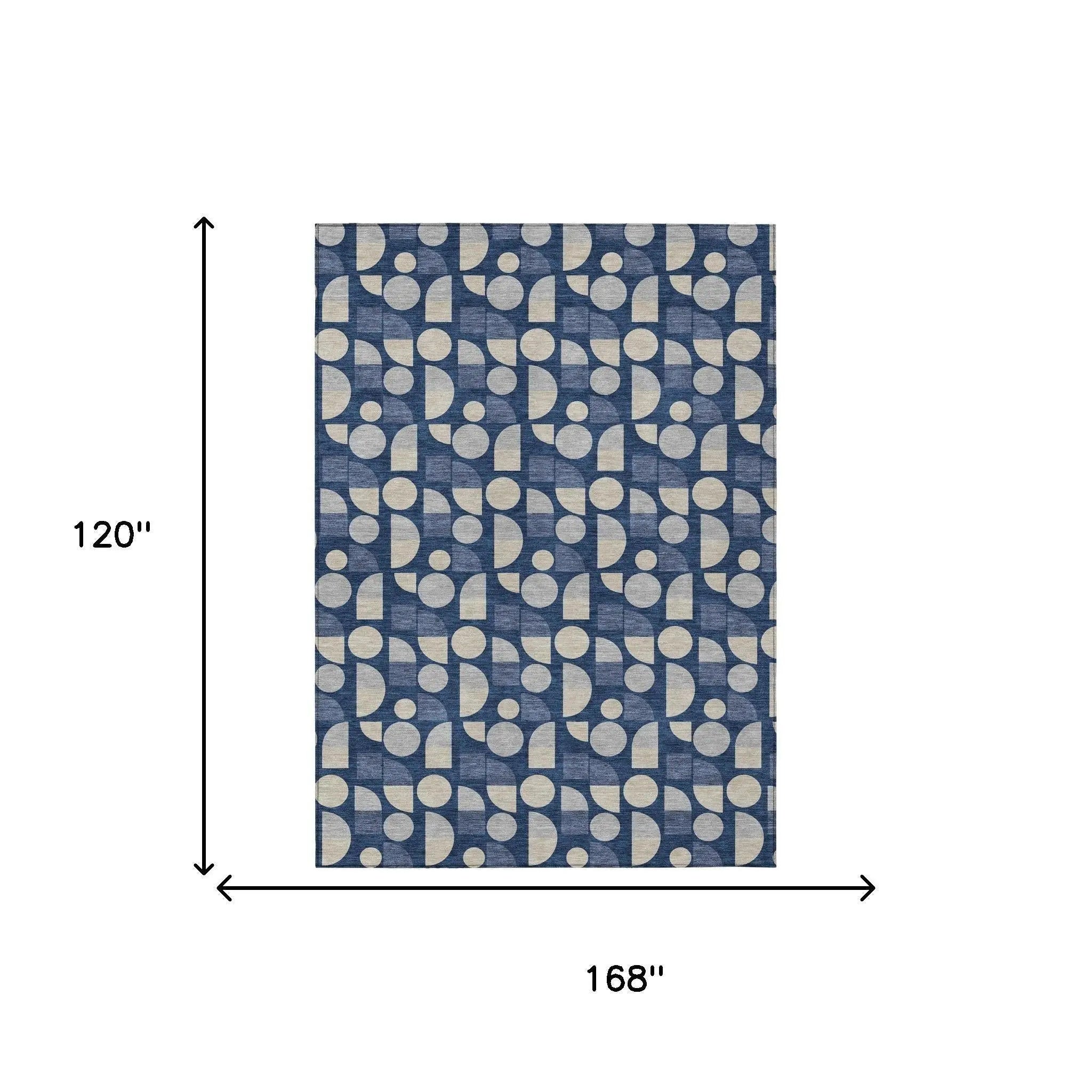 10' X 14' Navy Blue And Blue Geometric Washable Indoor Outdoor Area Rug Homeroots Outdoor