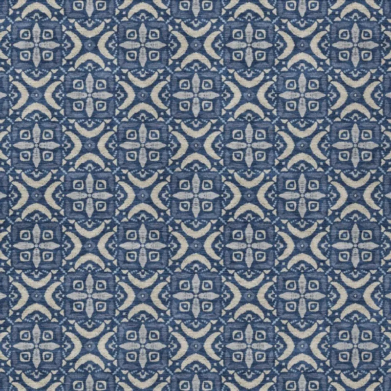 10' X 14' Navy Blue And Blue Geometric Washable Indoor Outdoor Area Rug Homeroots Outdoor