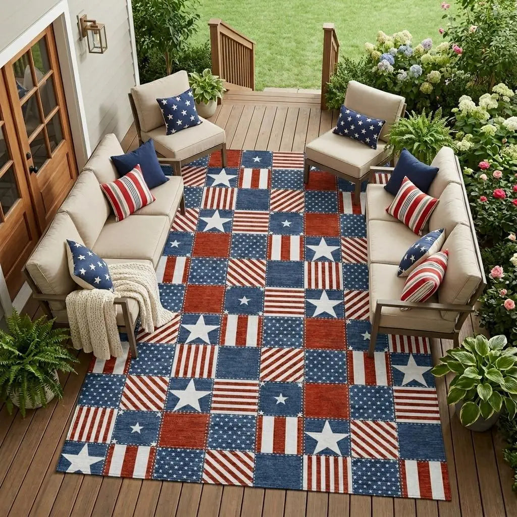 10' X 14' Navy Blue And Blue Geometric Washable Indoor Outdoor Area Rug Homeroots Outdoor