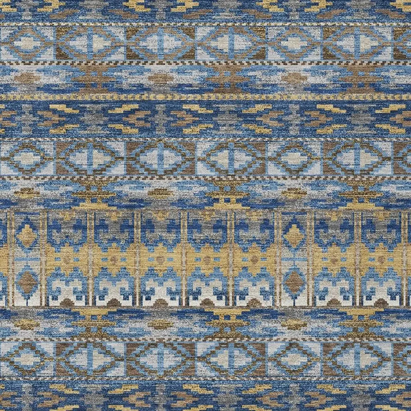 10' X 14' Navy Blue And Blue Geometric Washable Indoor Outdoor Area Rug Homeroots Outdoor