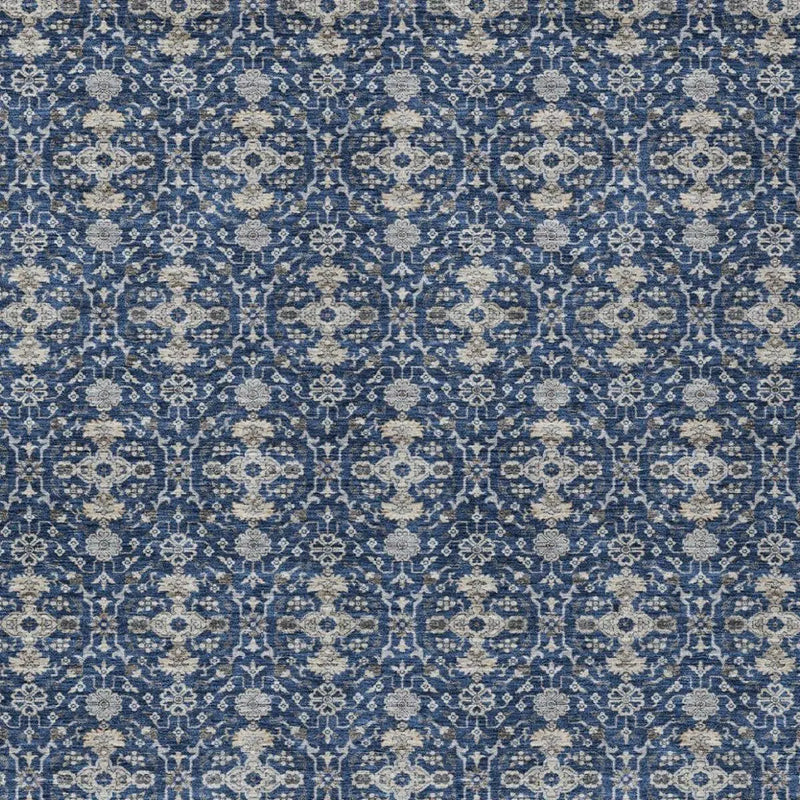 10' X 14' Navy Blue And Blue Oriental Washable Indoor Outdoor Area Rug Homeroots Outdoor