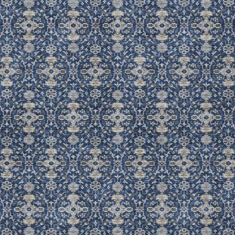 10' X 14' Navy Blue And Blue Oriental Washable Indoor Outdoor Area Rug Homeroots Outdoor