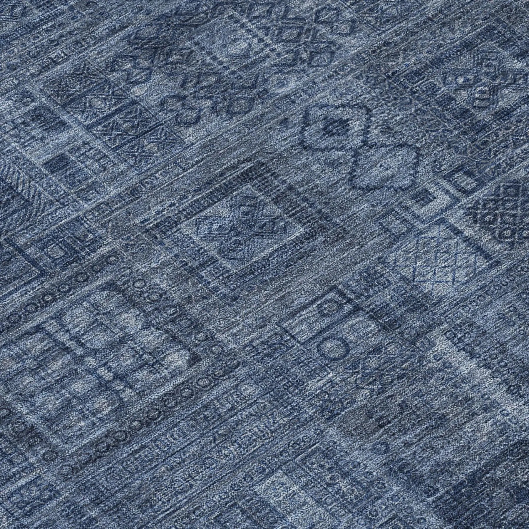 10' X 14' Navy Blue And Blue Oriental Washable Indoor Outdoor Area Rug Homeroots Outdoor
