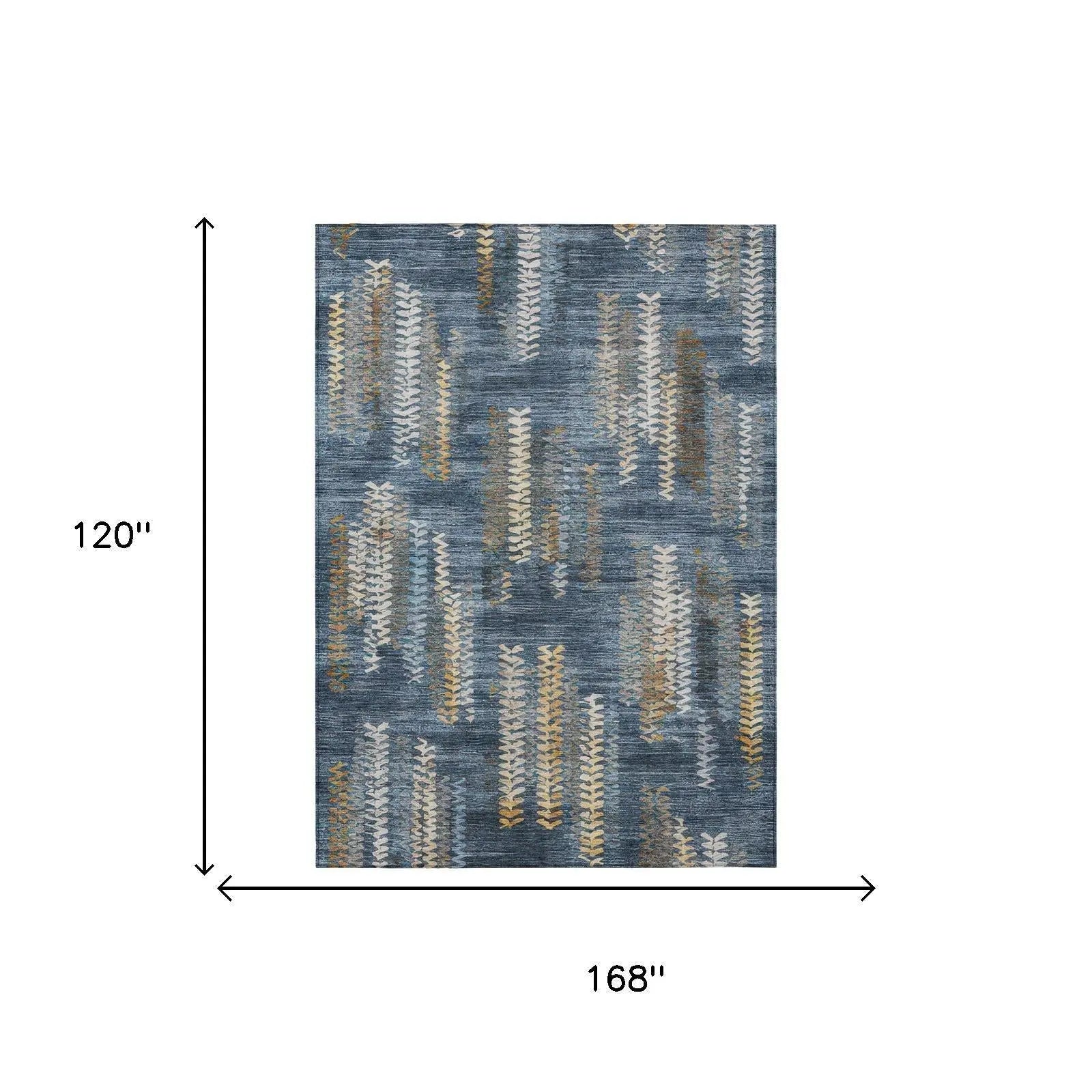 10' X 14' Navy Blue And Blue Striped Washable Indoor Outdoor Area Rug Homeroots Outdoor