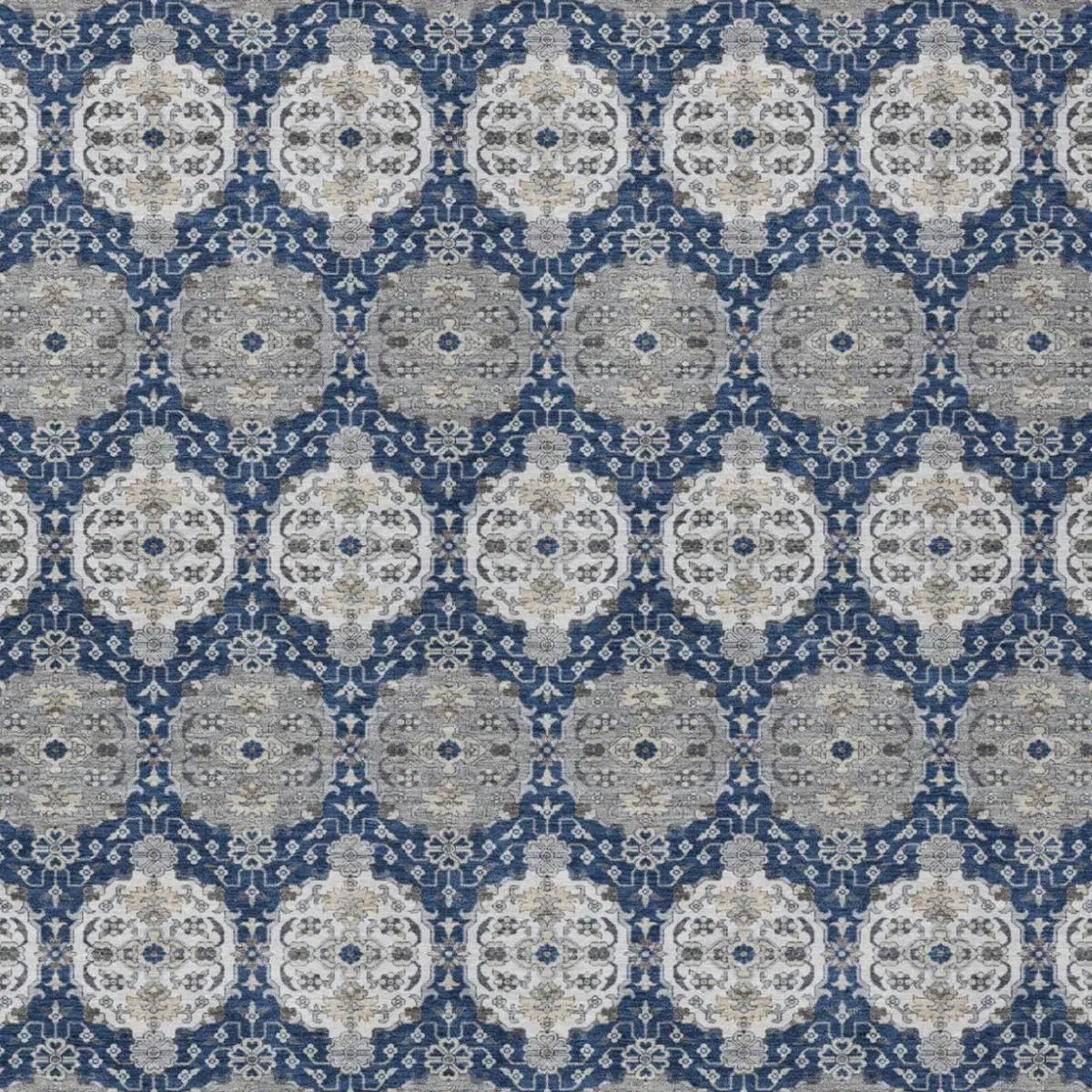10' X 14' Navy Blue And Blue Striped Washable Indoor Outdoor Area Rug Homeroots Outdoor